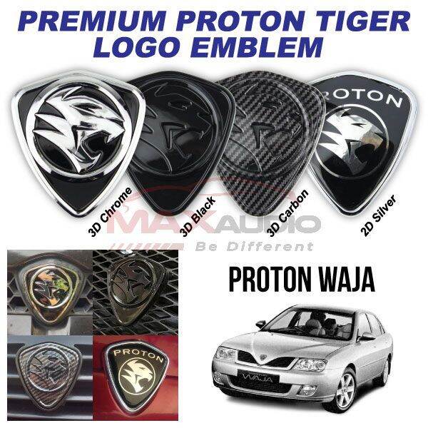 Car Emblem PROTON WAJA Logo 3D Tiger No Color Fade Front Rear Premium ...