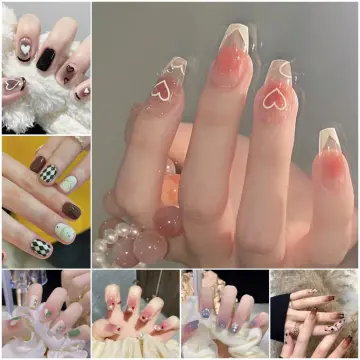 white nail extension design｜TikTok Search