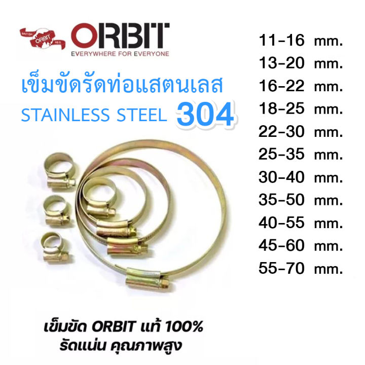 เข็มขัดรัดท่อ-กิ๊บรัดท่อ-สแตนเลส-orbit-stainless-steel-hose-clip-sus304