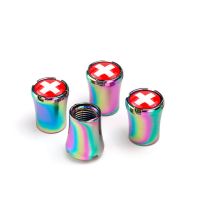 【CW】 4pcs/Lot Switzerland Flag Car Tire Caps Infiniti FX35 FX37 Tires Air Dust Screw Airtight Cap