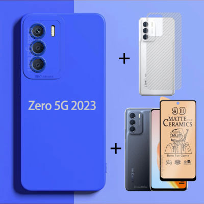 เคส3in1สำหรับ Infinix Zero 5G 2023ฟิล์มปกป้องหน้าจอ + ตานางฟ้าเคสโทรศัพท์สีฝ้าเคสโทรศัพท์เคสโทรศัพท์มือถือ + ฟิล์มบางเซรามิก + ฟิล์มด้านหลัง