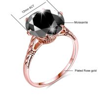 6ct 12mm Round Cut Moissanite Ring For Women Solid 925 Gold Plated Wedding Diamond test Pass Certified Womens Jewelry