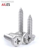 ♞✈  M3 M4 304 Stainless Steel Phillips External Hex Flange Self Tapping Wood Screws With Pad Washer Cross Recessed Hexagon Head