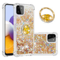 Case for Samsung S22 Glitter Powder Quicksand with Rhinestones Ring cket Phone Case S21Ultra Drop-Resistant Protective Cover