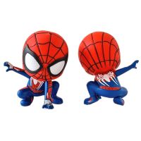 Disney 8cm Spiderman Action Figures Cartoon Anime Marvel Hero Model Doll Kawaii Party Cake Decoration Kids Toys Gift