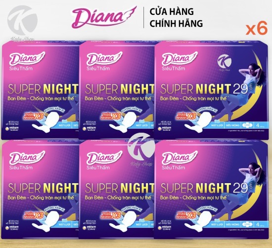 Combo 6 gói diana super night siêu ban đêm 29cm  1 gói 4 miếng - ảnh sản phẩm 9