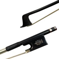 [COD] shipping 3pc high class black Carbon fiber violin bow 4/4 size new white horse hair professional nickel silver pecock