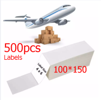 Thermal sticker Labels กระดาษลาเบล100x150 (500แผ่น) สติ๊กเกอร์บาร์โค้ด สติ๊กเกอร์กระดาษความร้อน สติ๊กเกอร์บาร์โค้ด ปริ้นใบปะหน้ากระดาษปริ้น 100*150