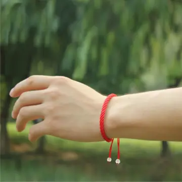New Handmade Braided String Butterfly Bracelet For Women Red Rope