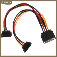 [Hillarys] 90องศา SATA 15-PIN MALE TO 2X15P FEMALE Y Splitter ADAPTER สายไฟ