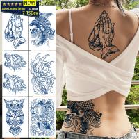 Namaste Tattoo Stickers Waterproof Sleeves Durable Juice Semi-Permanent Fish Owl Water Waves Ink Anime Simple Temporary Tattoos Stickers