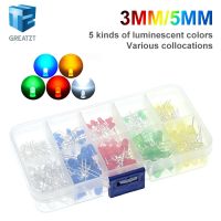 【CW】 200PC/Lot 3MM 5MM Led With Mixed Color Emitting Diode Assortment 20PCS New