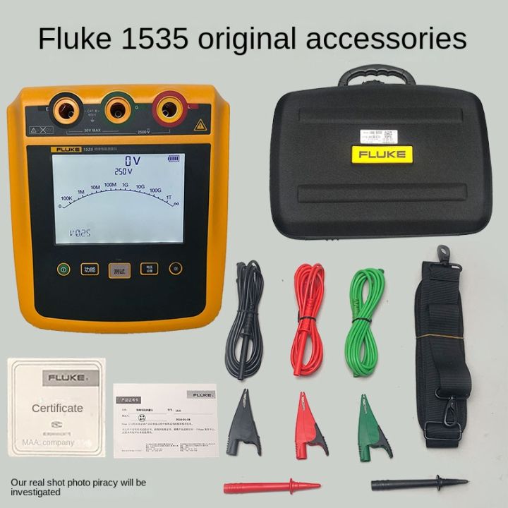 fluke-เครื่องวัดการสั่นสะเทือนดิจิตอลแบบมือถือ1535เครื่องทดสอบกระแสไฟฟ้าแรงดันสูงเครื่องตรวจจับความต้านทาน-f1535ดั้งเดิม