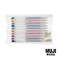 มูจิ เซ็ตปากกาสีแบบกด หัว 0.5 (10 สี) - MUJI Gel Ink Ballpoint Pen Knock Type Set 10 / 0.5 mm