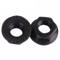 M2 M3 M4 M5 M6 M8 M10 M12 M16 Hexagonal Flange Nut Hex Black Locking Nuts Black Carbon