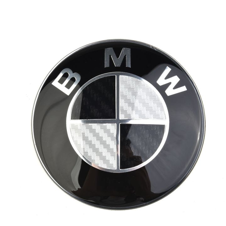 1pcs 82mm Universal Front Engine Hood Emblem Black And White Badge 2 Pins  Fitting Design