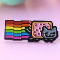 REAL SIC Nyan Cat Rainbow Pop-Tart Enamel Brooch Pins Metal Badges Lapel Pin Brooches Jackets Jeans Fashion Jewelry Accessories