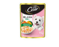 Cesar Pouch Chicken With Carrot &amp; Pumpkin In Jelly ซีซาร์ เพาช์ รสเนื้อไก่พร้อมแครอทและฟักทองในเจลลี่ 6 ซอง