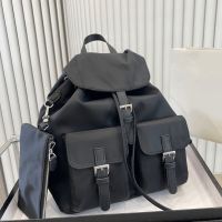 【LZ】△  Sacos vintage de nylon impermeáveis para homens e mulheres mochila de viagem para todas as estações preto rosa cinza grande capacidade unissex 2023