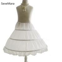 2023 Children Petticoat A-Line 3 Hoops One Layer Kids Crinoline Lace Trim Flower Girl Dress Underskirt Elastic Waist  by Hs2023