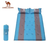 CAMEL CROWN ที่นอนเป่าลมแบบกางเอง,ที่นอนสองชั้นพร้อมหมอนโฟมน้ำหนักเบาสำหรับปีนเขาปิคนิคใช้กลางแจ้ง