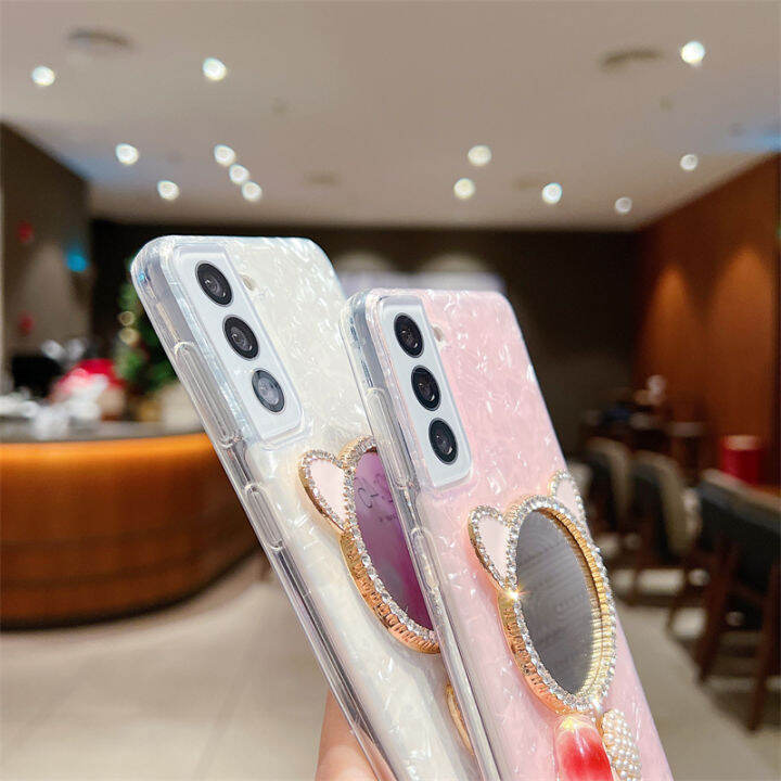 2023เคสใส่โทรศัพท์ใหม่สำหรับ-vivo-v29-5g-กากเพชรส่องแสงเป็นประกายวิบวับกระจกแต่งหน้าหูแมวน่ารักสีขาวน่ารักสีชมพูอ่อนเคส-vivo-v29โปร่งใสเคสกันกระแทกพิมพ์ลาย-vivov29-5g