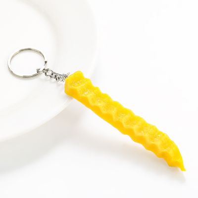 【CW】☸☜  Emulation Food French Fries Strips Resin Pendant Rings Photo Props Knapsack Dangle Keychain Jewelry