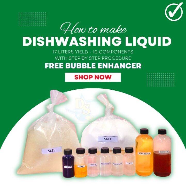 DIY DISHWASHING LIQUID KIT FREE BUBBLE ENHANCER 17 LITERS YIELD Lazada PH