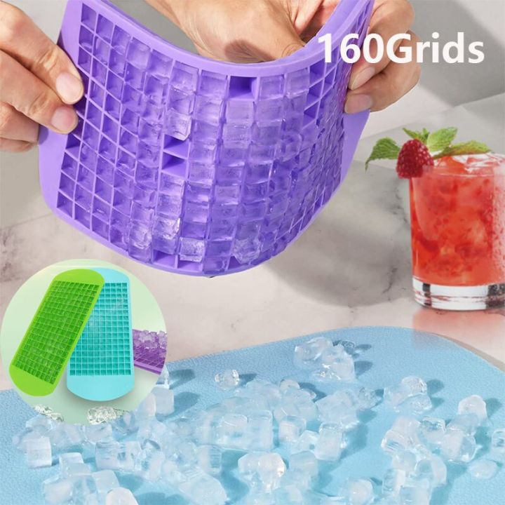 Mini Small Ice Maker Mold 160 Grids DIY Ice Cube Tray Frozen Cubes Silicone  USA