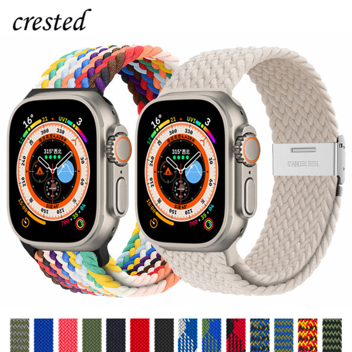 Braided Solo Loop For Apple watch band 44mm 45mm 49mm 40mm 41mm 38mm 42mm  Nylon Snap bracelet iWatch ultra series 8 se 6 7 strap