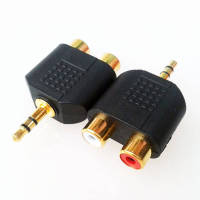 3.5mm Plug to 2 RCA Female Jack Converter Adapter  (ราคาต่อ1ชิ้น)