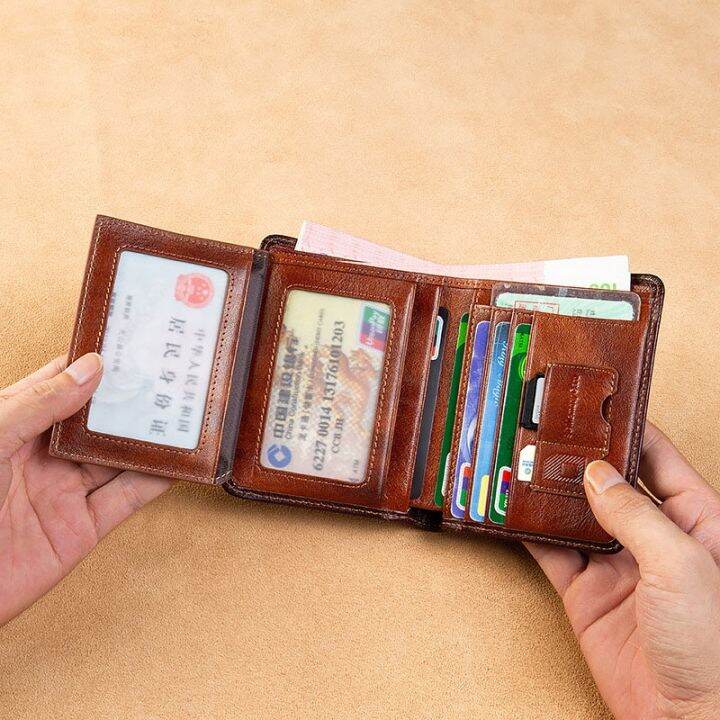 layor-wallet-ที่มีคุณภาพสูงหนังแท้ผู้ชายกระเป๋าสตางค์ร่มบริษัทเข้าสู่ระบบพิมพ์สั้นผู้ถือบัตรกระเป๋าแบรนด์หรูชายกระเป๋าสตางค์