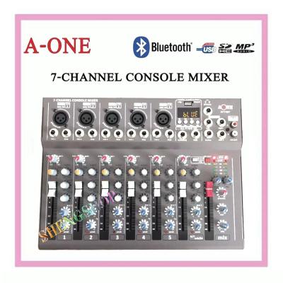 A-ONE มิกเซอร์ 7ช่อง Live Mixing Studio Audio Sound Mixer Console USB ฺBLUETOOTH รุ่น A-777BT รุ่นใหม่ล่าสุด