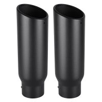 2X 3 Inch Black Exhaust Tip, 3 Inch Inside Diameter Exhaust Tailpipe Tip for Truck, 3 x 4 x 12 Inch Bolt/Clamp on Design