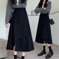 【HOT】♟ Skirts New French Irregular Split Design S-5xl Clothing Jupe