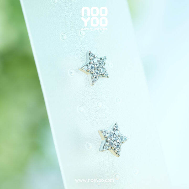 nooyoo-ต่างหูสำหรับผิวแพ้ง่าย-star-with-cubic-zirconia