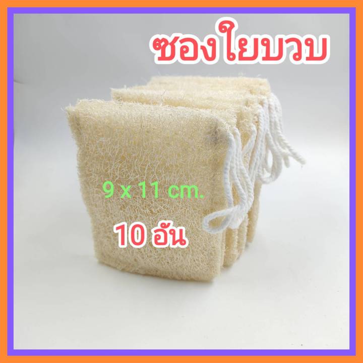 10-อัน-ถุงใยบวบ-ซองใยบวบ-ใยบวบขัดตัว-ใยบวบขัดผิว-ใส่สบู่ได้-9-x-11-cm