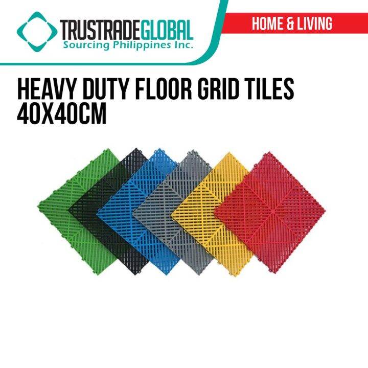 Heavy Duty Floor Grid Tiles 40x40cm High Quality Plastic PP Interlocking Garage Floor Tile For