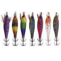 【LZ】◇✴  Luminous madeira camarão Squid Jig Vertical Jigging Lure polvo choco isca japonês gancho 6g 8 centímetros