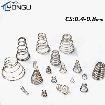 304 Stainless Steel Tower Springs Conical Cone Compression Spring Taper Pressure Spring Wire Diameter 0.4 0.7 0.8mm Spine Supporters