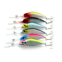 GB เหยื่อล่อปลา Crankbait VIB เหยื่อแข็งแบบจมเลเซอร์โครเมี่ยมขนาด9.2กรัม/11ซม. ลูกบอล3D สั่นสำหรับปลาเฮอร์น้ำจืด6ชิ้น