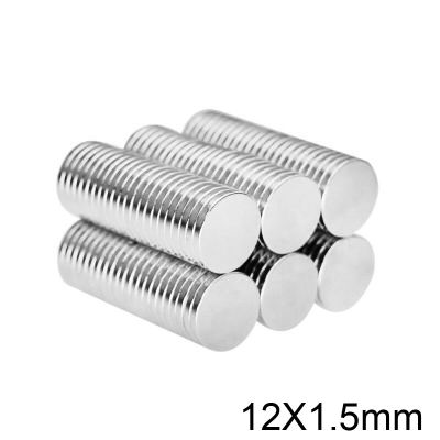 10ชิ้น แม่เหล็กแรงสูง 12x1.5มิล Magnet Neodymium 12*1.5มิล แม่เหล็ก 12x1.5mm กลมแบน ขนาด 12mm x1.5mm แรงดูดสูง 12*1.5mm ติดแน่น ติดทน