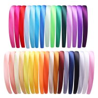 【YF】 1.5/2cm Plain Headbands Satin Craft Headband Wholesale Hairband Colorful Coverd Head Bands for Girls Women