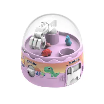 Mini Claw Machine for Kids Toy Grabber with 8 Tiny Dinosaur Prizes