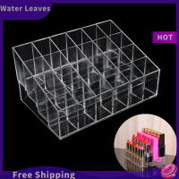 Water Leaves Clear acrylic 24ที่ใส่ลิปสติกแสดงเครื่องสำอาง Organizer Makeup Case Storage,