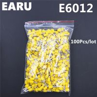 (Allen Materials) 100ชิ้นท่อ E6012ฉนวนขั้ว6MM2 10AWG สายเคเบิลเชื่อมต่อฉนวนจีบ E สีดำสีเหลืองสีฟ้าสีแดงสีเขียว