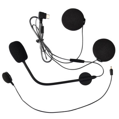 Fodsports M1-S Plus ชุดหูฟังหูฟังอินเทอร์เฟซ Type-C พร้อมคลิปไมโครโฟนสำหรับหมวกกันน็อคมอเตอร์ไซค์ชุดหูฟังบลูทูธ Intercom