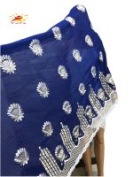 【YF】 2021African  Muslim Scarf Turban Women Big Size Cotton Hijab Pashmina Embroider Ramadan Dubai Headband for Lady