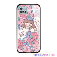 เคส Casing Ponsel พร้อมสำหรับ Infinix Hot 10 Play/Hot 10 // Hot 10I/X682B/X682C X688C ดอกไม้สุดหรู Girl กันกระแทกเคสมันวาวหลังกระจกเทมเปอร์เคสใหม่