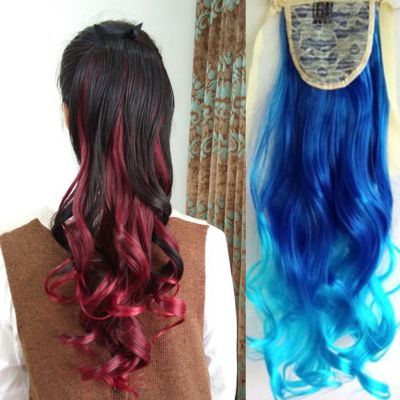 Gradient Ponytail Long Hair Extensions Hairpiece Stylish MiColor 53cm General QC8191604